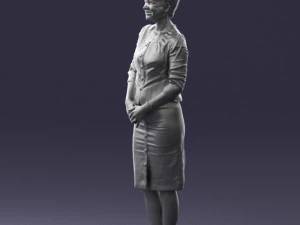 girl in beige suit 0493 3D Model