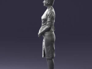girl in beige suit 0493 3D Model