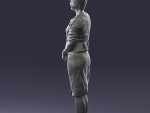 girl in beige suit 0493 Modello 3D