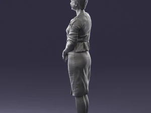 girl in beige suit 0493 3D Model