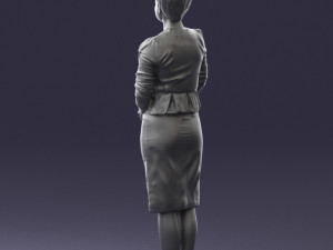 girl in beige suit 0493 Modello 3D