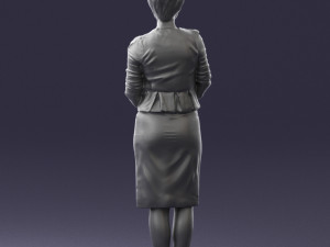 girl in beige suit 0493 Modello 3D