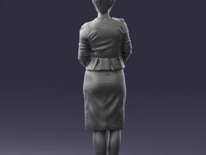 girl in beige suit 0493 3D Model