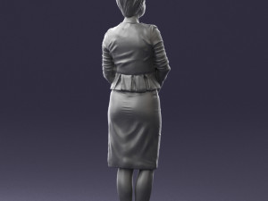 girl in beige suit 0493 Modello 3D