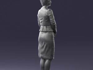 girl in beige suit 0493 3D Model