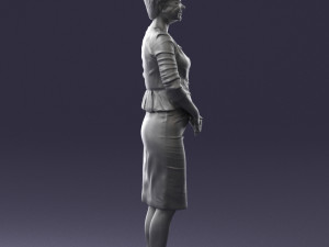 girl in beige suit 0493 Modello 3D