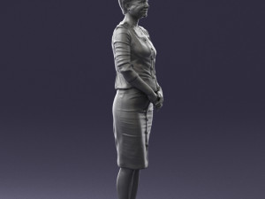 girl in beige suit 0493 Modello 3D