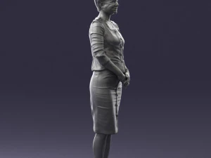 girl in beige suit 0493 3D Model