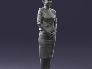 girl in beige suit 0493 Modello 3D