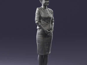 girl in beige suit 0493 3D Model