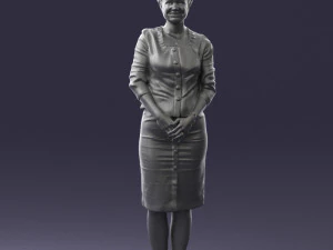 girl in beige suit 0493 3D Model