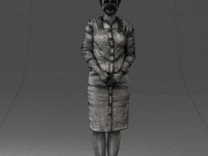 girl in beige suit 0493 Modello 3D