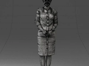 girl in beige suit 0493 3D Model