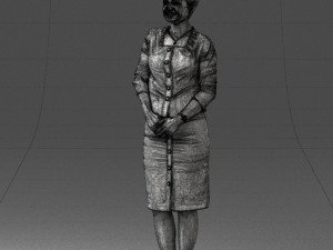 girl in beige suit 0493 Modello 3D