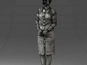 girl in beige suit 0493 3D Model