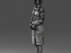 girl in beige suit 0493 3D Model