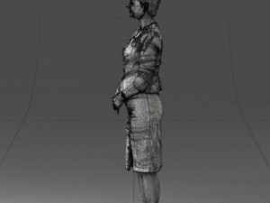 girl in beige suit 0493 Modello 3D