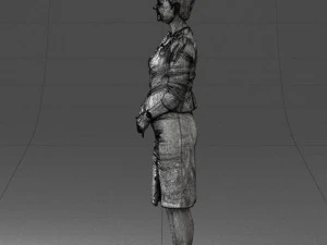 girl in beige suit 0493 3D Model