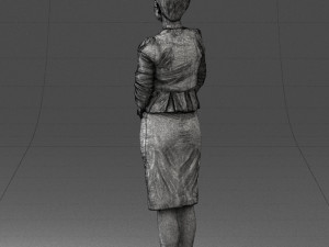 girl in beige suit 0493 Modello 3D