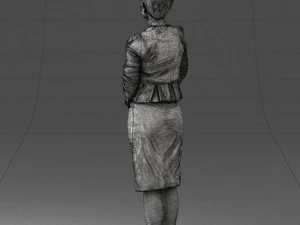 girl in beige suit 0493 3D Model