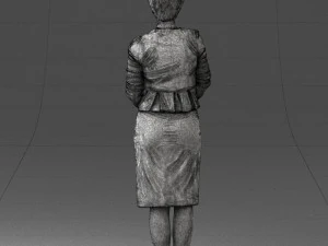 girl in beige suit 0493 3D Model