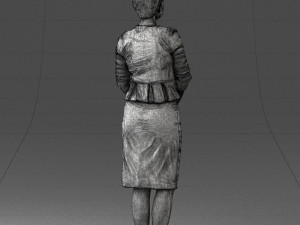 girl in beige suit 0493 Modello 3D