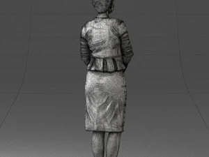 girl in beige suit 0493 3D Model