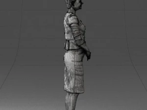 girl in beige suit 0493 3D Model