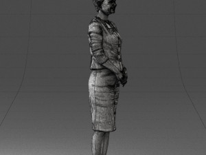 girl in beige suit 0493 Modello 3D