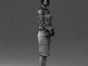 girl in beige suit 0493 3D Model