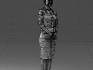 girl in beige suit 0493 Modello 3D