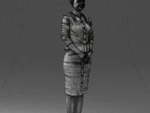 girl in beige suit 0493 3D Model