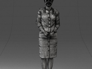 girl in beige suit 0493 Modello 3D