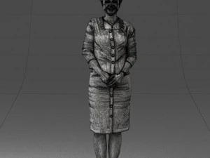 girl in beige suit 0493 3D Model