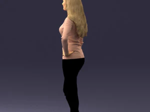 blonde in coffee sweater 0484 3D Model