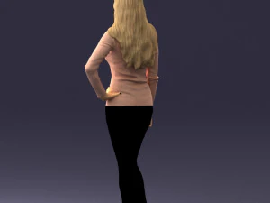 blonde in coffee sweater 0484 3D Model