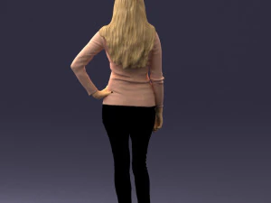 blonde in coffee sweater 0484 3D Model