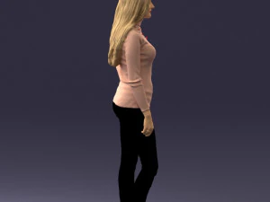 blonde in coffee sweater 0484 3D Model