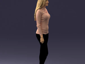 blonde in coffee sweater 0484 3D Model