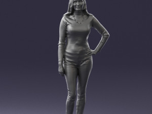 blonde in coffee sweater 0484 3D Modell