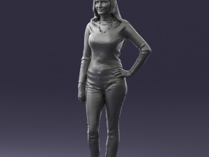 blonde in coffee sweater 0484 3D Modell