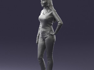 blonde in coffee sweater 0484 3D Modell