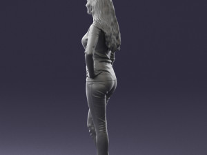blonde in coffee sweater 0484 3D Modell