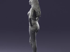 blonde in coffee sweater 0484 3D Model