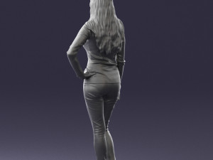 blonde in coffee sweater 0484 3D Modell