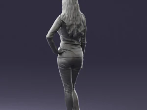 blonde in coffee sweater 0484 3D Model