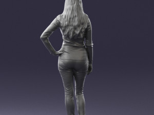 blonde in coffee sweater 0484 3D Modell