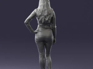 blonde in coffee sweater 0484 3D Model