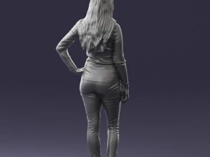 blonde in coffee sweater 0484 3D Model