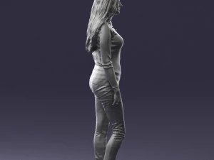 blonde in coffee sweater 0484 3D Model